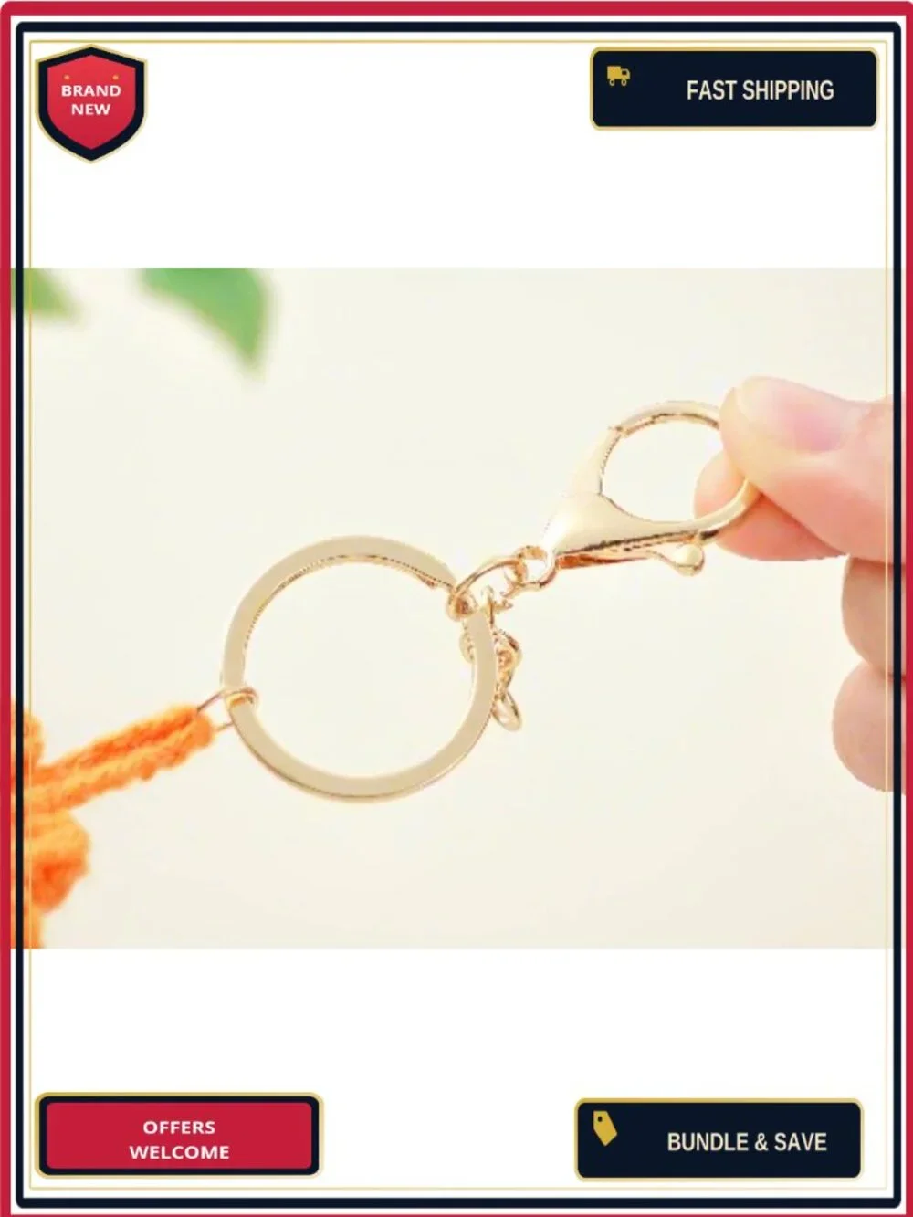 Handmade Crochet Sunflower Keychain Set for Teachers Thank You Gift with Cards